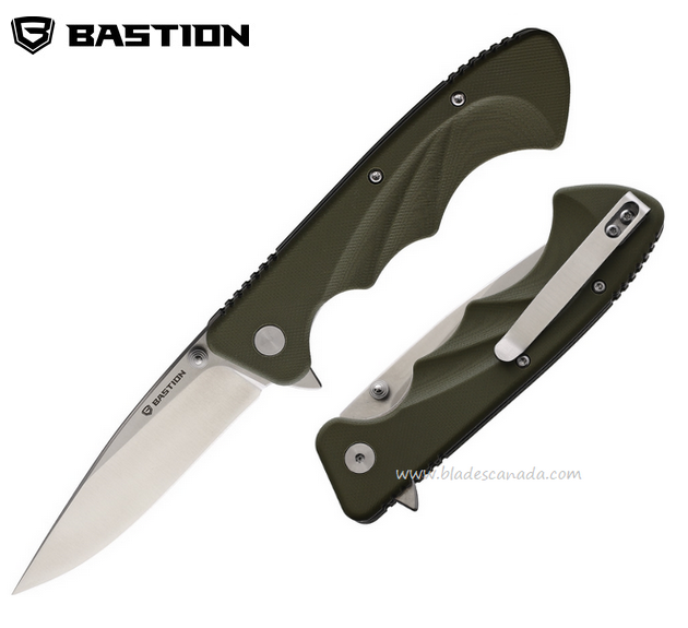 Bastion Flight Flipper Folding Knife, D2, G10 Green, BSTN235